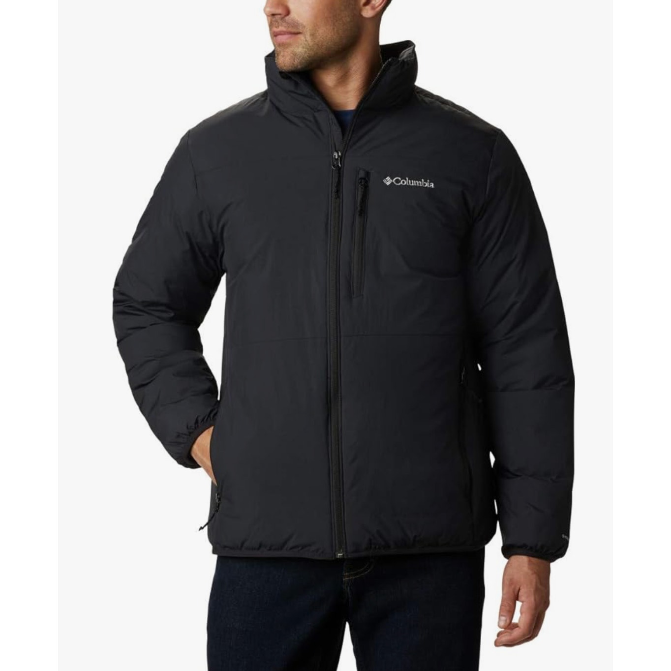 Columbia Mens Full Zip Grand Wall Insulated Jacket Size Xxl Black New